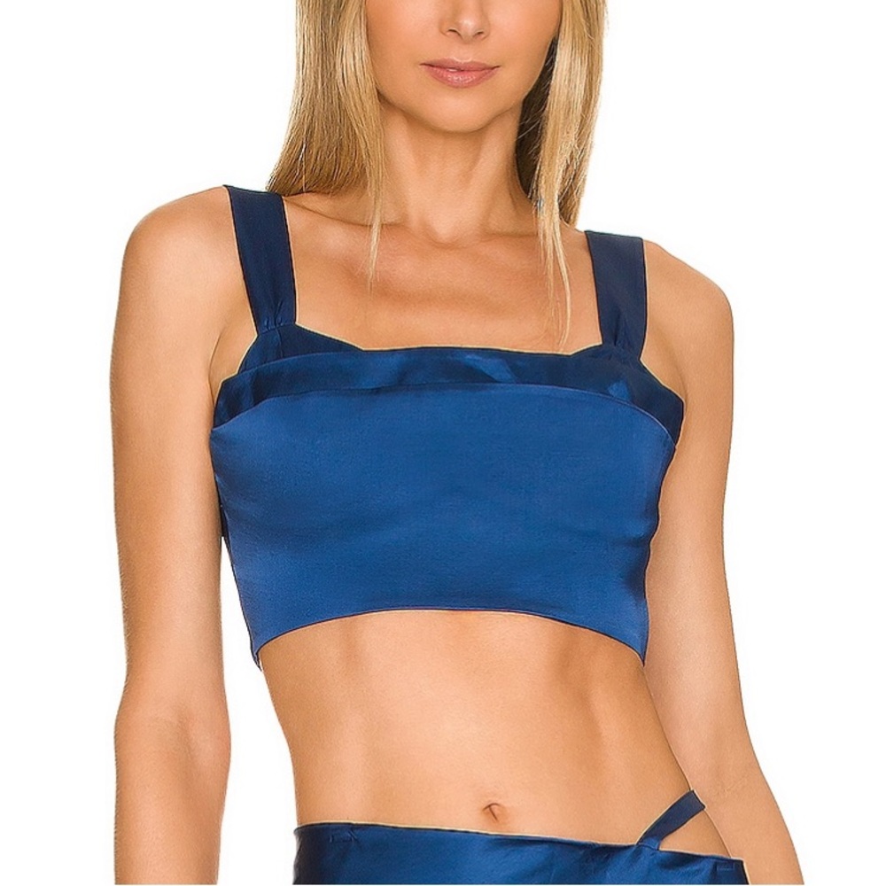 Camila Coehlo Silas Crop Top in Deep Blue